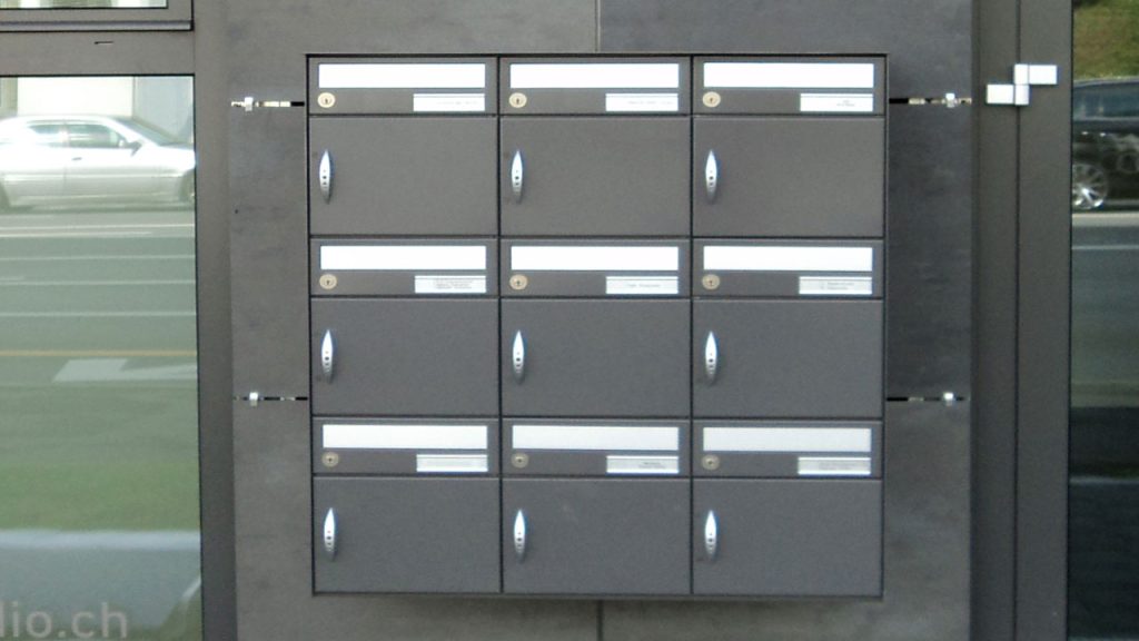 9er briefkastenanlage wandmontage, anthrazit farbener briefkasten
